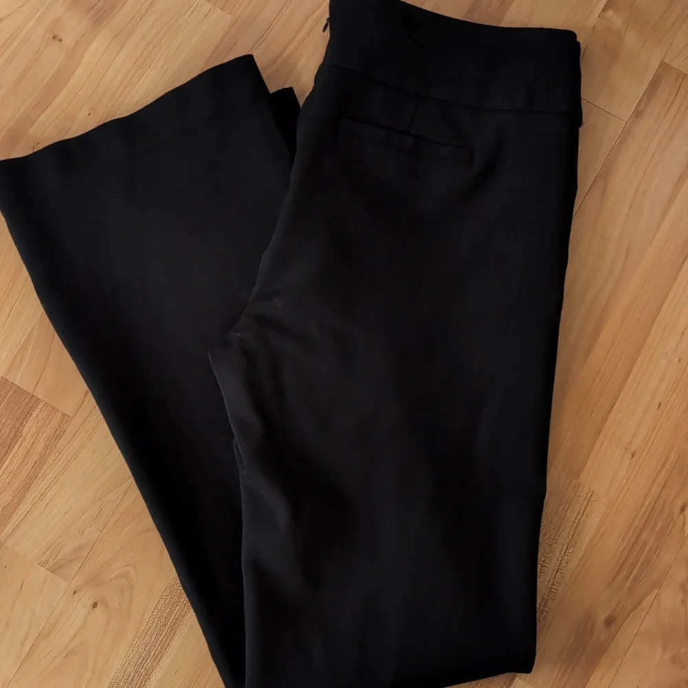 Cabi Black Rave Ponte Knit Pants Women's 10 #542R Back Zip Bootcut Trouser
